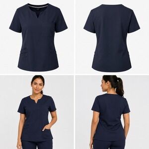 Navy Women's Medical Scrub Top - Unbranded